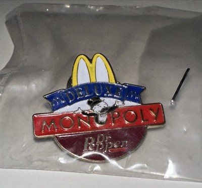 1996 McDonalds Deluxe Monopoly Dr. Pepper Lapel Hat Backpack Pin