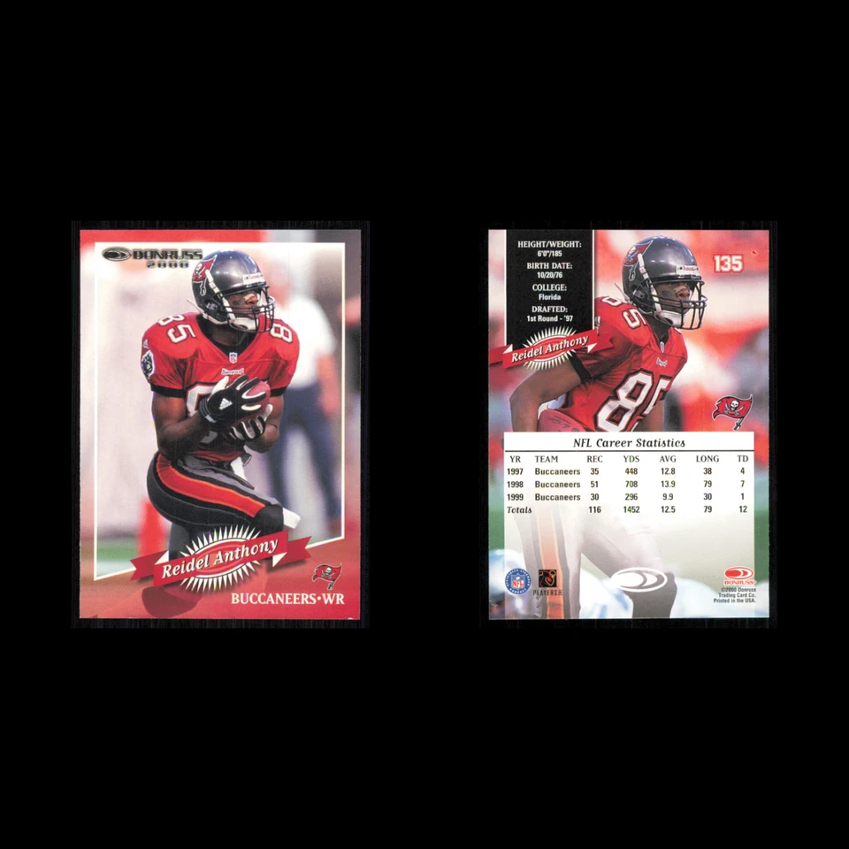 Reidel Anthony #135 2000 Donruss Tampa Bay Buccaneers Football Card NFL NM - Image 3 of 3