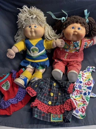 VTG Cabbage Patch Kids Dolls Clothes Lot Class of 1990 Cheer Free admission 80s