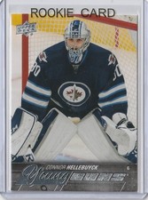 2015-16 Upper Deck Connor Hellebuyck Young Guns Rookie Card RC #214 (NM -Mint). rookie card picture