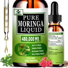 Organic Moringa Liquid Drops for Energy,Metabolism Immune Support,8000Mg Moringa