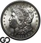 1891 Morgan Silver Dollar Coin, Blast White Choice BU++ Tougher Date