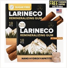2Pack Larineco Remineralizing 36 Gum w/Nano Hydroxyapatite Xylitol Cinnamon