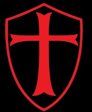 Knights Templar Shield & Cross Vinyl Decal-VARIOUS SIZES & COLORS-FREE SHIP
