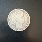 1909 Barber Half Dollar Silver Coin Circulated 50C Variety