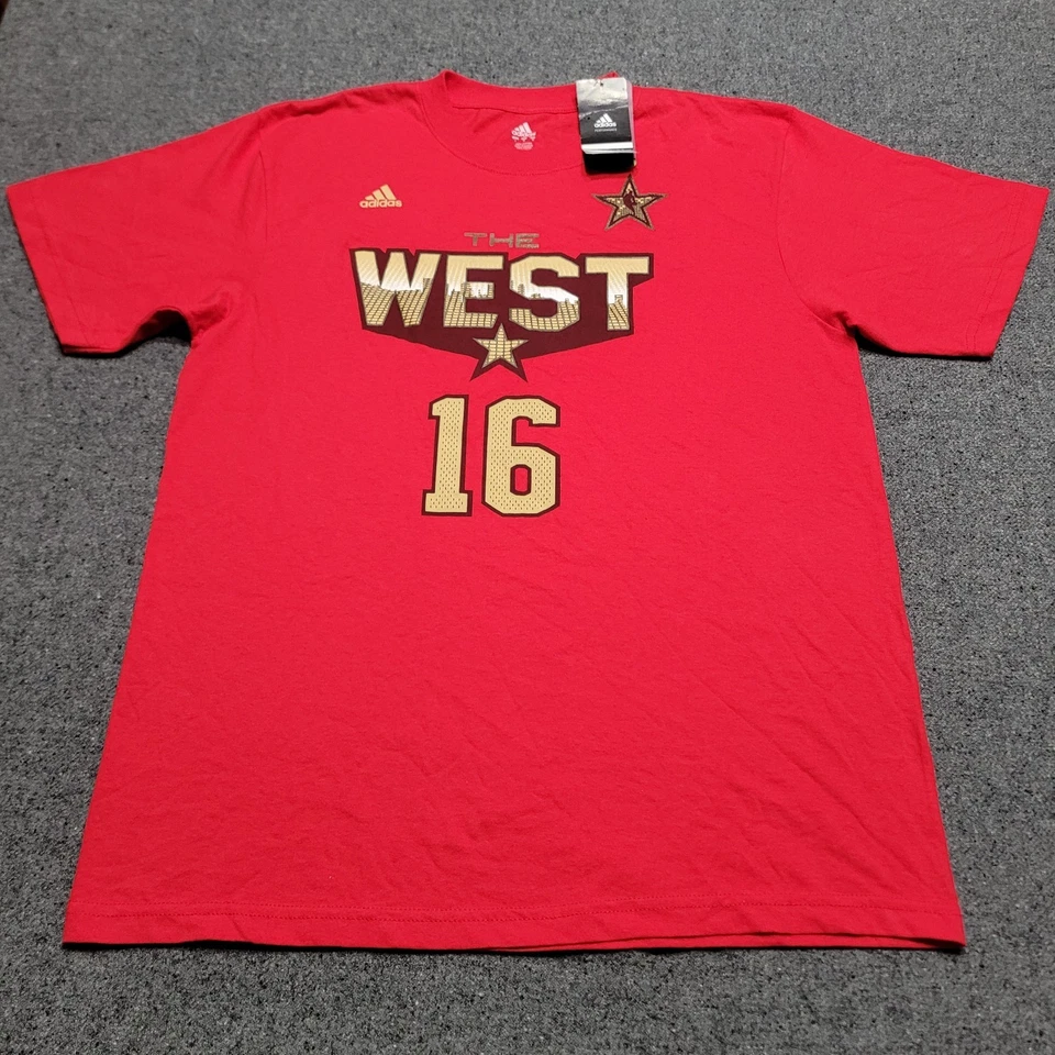Adidas Los Angeles Lakers Shirt Mens Large Red Pau Gasol HWC All Star Throwback - Image 3 of 4
