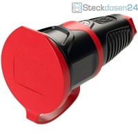 Pce 2521-S Vollgummi Kupplung Mit Deckel 16A 2P+E Schwarz IP44