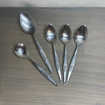 Mixed Lot Stylecraft Stainless Japan T&N SYF2 Single Rose Replacement Spoons 5pc