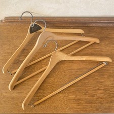 3 Vintage Wood Coat Suit Hanger 17x8" Inch Luxury Wishbone Grand Rapids Michigan
