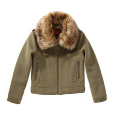 Joe Fresh Aviator Jacket With Faux Fur Collar Size Small