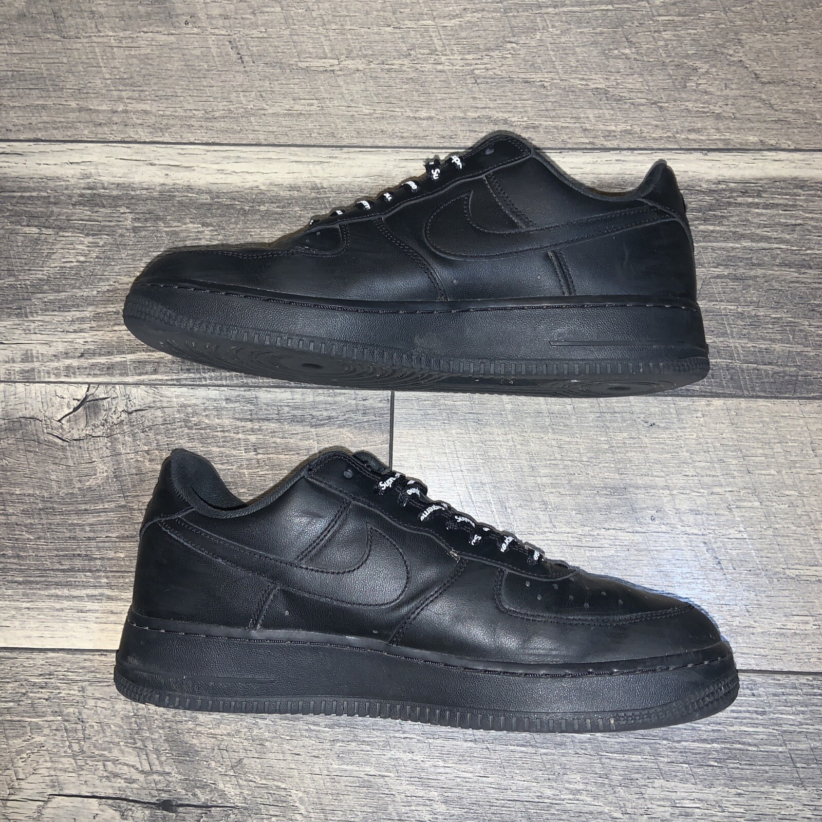 Size 10 - Nike Air Force 1 Low Supreme Black for sale online | eBay