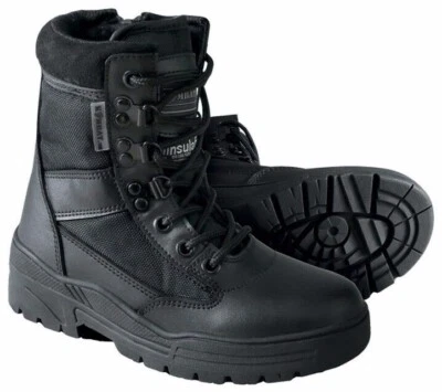 KIDS ARMY PATROL BOOTS TODDLER INFANT JUNIOR BOYS UK 8-4 SIDE ZIP CADET WORKWEAR - Image 1 of 4
