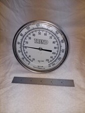 LARGE FACE 6 INCH TREND THERMOMETER 0 to 250 F FAHRENHEIT ADJUSTABLE STAINLESS