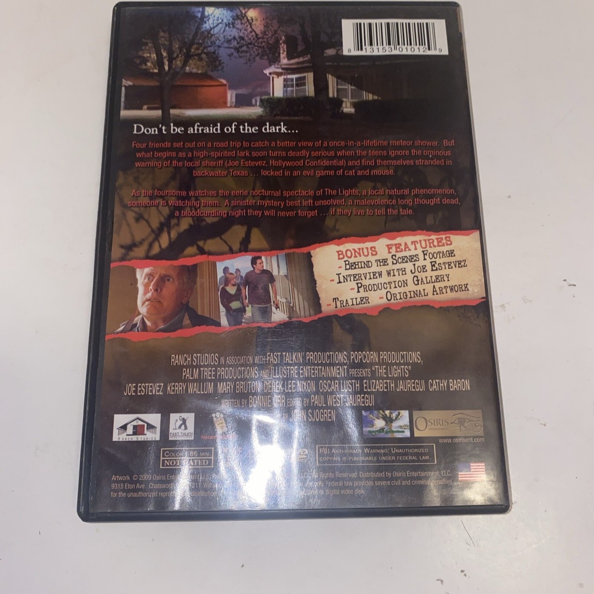 The Lights DVD 2009 Horror Kerry Wallum Joe Estevez Derek Lee