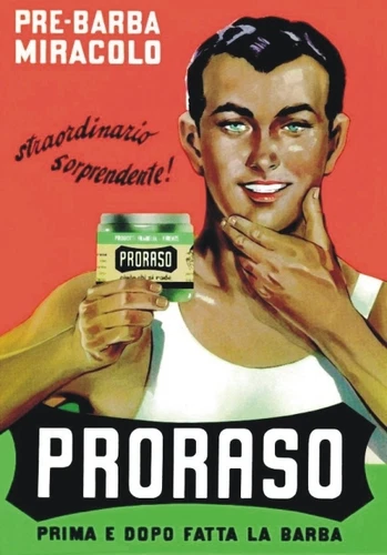 VINTAGE PLAQUE "1950 PRORASO" Advertising, BARBER SHOP, Advertising, Poster Plate