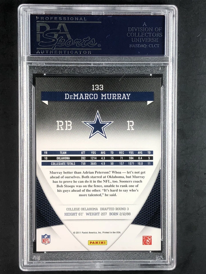 2011 Donruss Elite /999 DeMarco Murray #133 PSA 10 Rookie RC💎 - Image 2 of 2