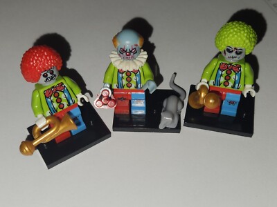 3 KILLER ZOMBIE CLOWN WITH PET RAT AND HORNS BUILD BLOCK MINIFIGURE