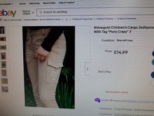 NEU Kinder Reithose beige rheingold mit Seitentasche, 24'' Taille, tolle Qualität