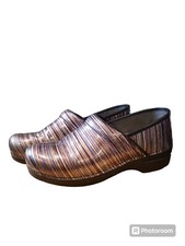 Dansko Pro XP Women's Clogs Grey Multicolored Patent Leather Sz 41 EU/10.5-11 US