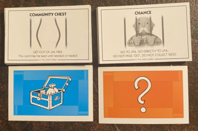 Replacement Playing Card Set Monopoly Here & Now 16 Chance + 16 Community Chest