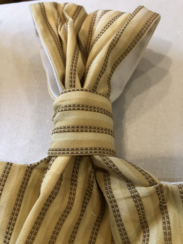 Custom Tab Top Curtain Panels (2) Gold Striped Total 60" W x 80" Window Drapes - Picture 9 of 16
