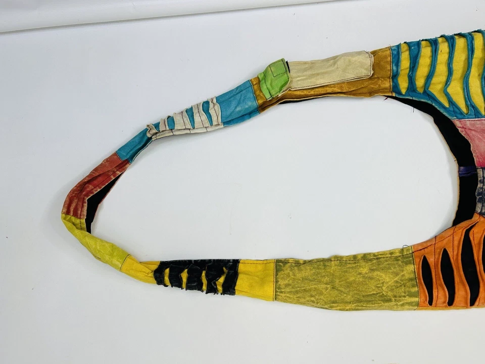 Bolso de Hombro Cartera Vintage Años 90 Hippy Boho Arco Iris Retazos Foto 3 de 4