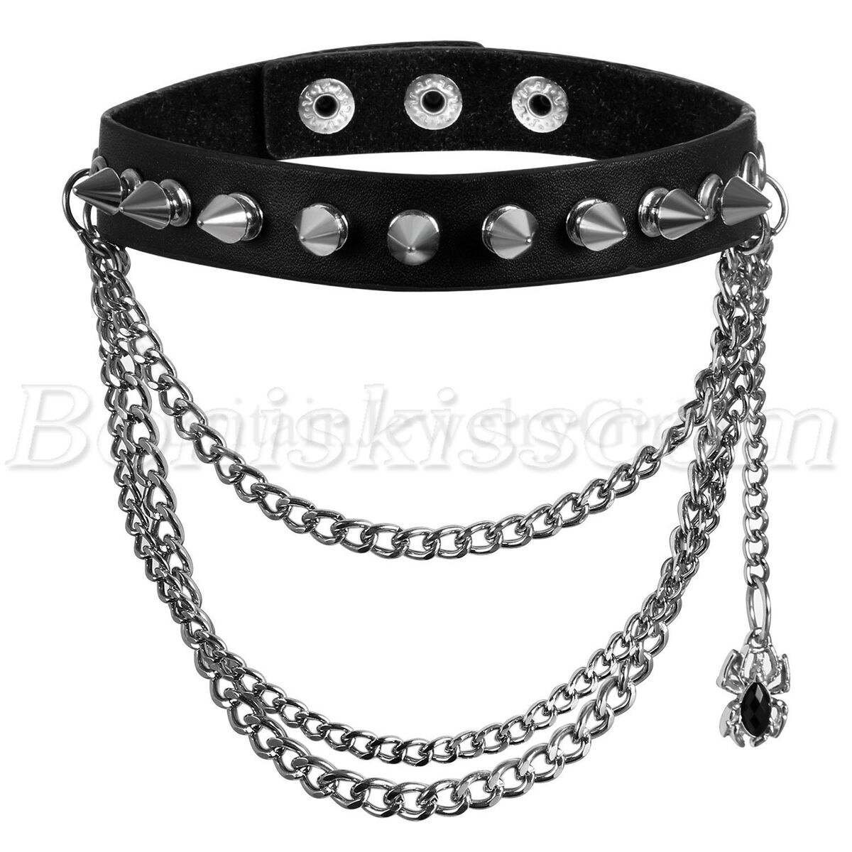 Punk Rock Men Women Leather Rivet Spider Chain Choker Collar Punk Rock Men Women Leather Rivet Spider Chain Choker Collar