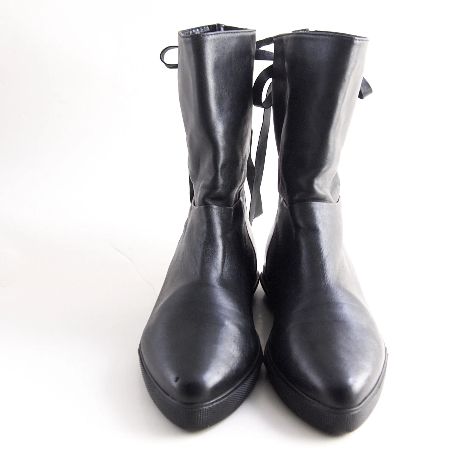 Stivaletti Miu Miu 5U9265 in pelle nera da donna taglia EU 37 US 7