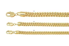 Brand New 10k Yellow Gold Franco Chain 4.0mm-6.0mm Necklace 16"-34" Hollow