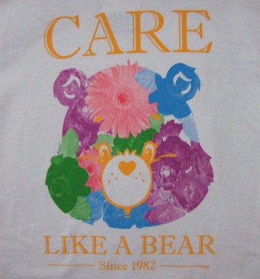 Care Bears Care Like A Bear Since 1982 Retro White T-Shirt Youth L Nerd Block