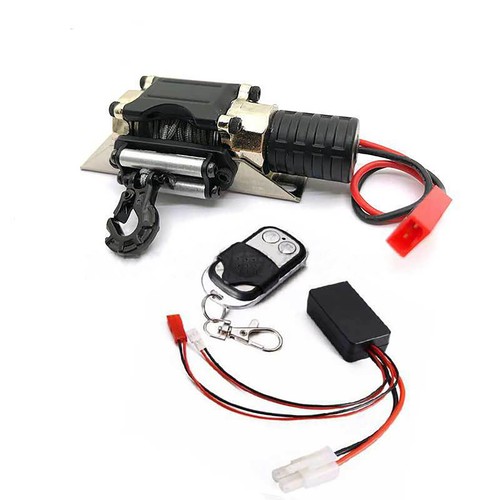 Metall Seilwinde Winch+Controller für 1:10 SCX10 TRX-4 HSP Redcat RC Crawler Car - Bild 1 von 6