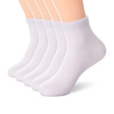 Women's Soft Cotton Ankle Socks - Quarter Cut 5/10/25 Pairs Shoe Size 6-11 White