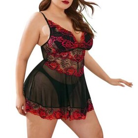 Plus Size Womens Sexy Lace Lingerie Nightdress Babydoll Underwear Nightwear US