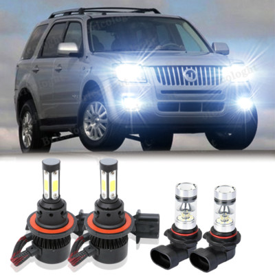 For Mercury Mariner 2005-2011 6000K LED Headlight Fog Light 4x Bulbs Combo Kit