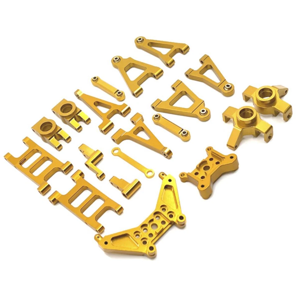 For MJX 1/14 14301 14302 14303 Rc car upgrade Aluminum Alloy Upgrade parts Gold - Image 3 of 4