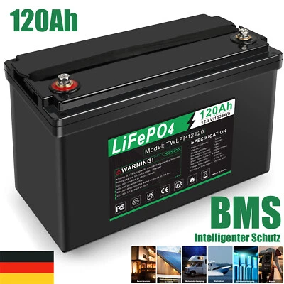 MARKENLOS BMS 120Ah 12V LiFePO4 Akku Lithium Batterie für Wohnmobil Solaranlage RV Boat RV