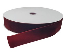 10 Yards Burgundy Velvet Ribbon Spool Wine, 1 1/2" 