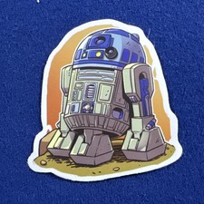 Star Wars Sticker 2.5 Die Cut R2D2 Orange Background