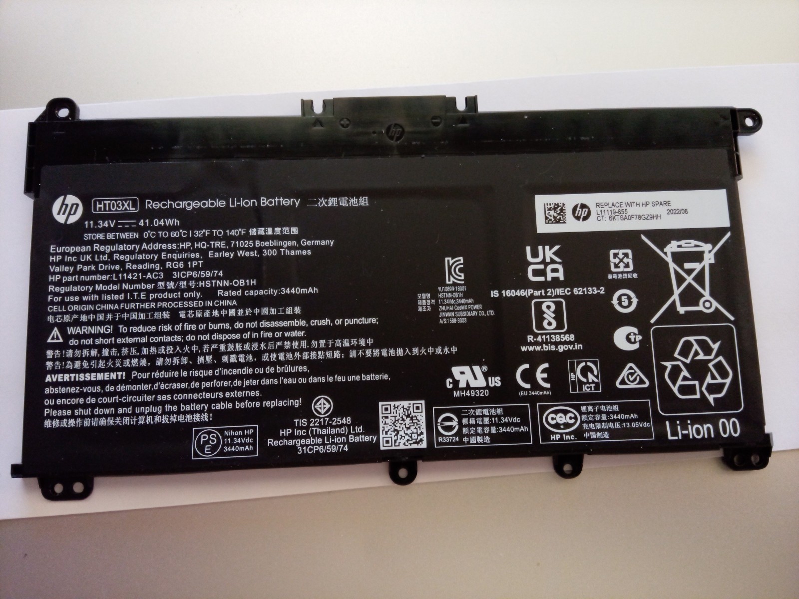 HP HT03XL Laptop Battery for Pavilion L11119-855