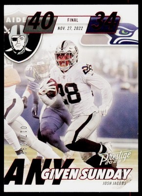 2023 Panini Prestige - Any Given Sunday Xtra Points Red Josh Jacobs AGS-12 /399