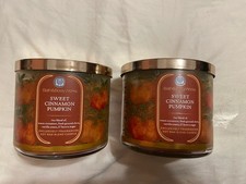 Bath  Body Works 2. Sweet Cinnamon Pumpkin 3-Wick Candle Scented 14.5 oz