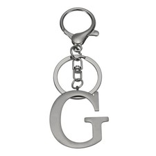 Initial Letter Keychain, Metal Alphabet Letter g Keyring, Black