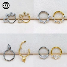 1pc G23 F136 Titanium Nose Ring Hoop Septum Ring Punk Hypoallergenic Piercing