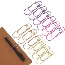 12 Pcs Metal Pen Clips for Notebook, 2.8 Inch Papers Clip Pen Holders Heart