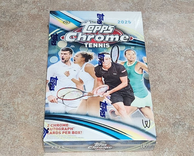 2025 TOPPS CHROME TENNIS HOBBY BOX (2 AUTOs/72 Cards) Brand New IN HAND Packs