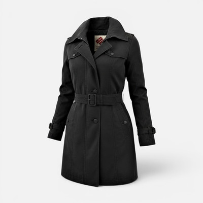 KHUJO Damen Mantel Modell: Detroit Schwarz S