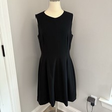 Talbots Petite Black Sleeveless Dress With Fitted Waist And Pockets Size 12 GUC 