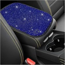 Car Armrest Cover, 11.8" 8.5" Crystal Rhinestone Auto Center Console Protective