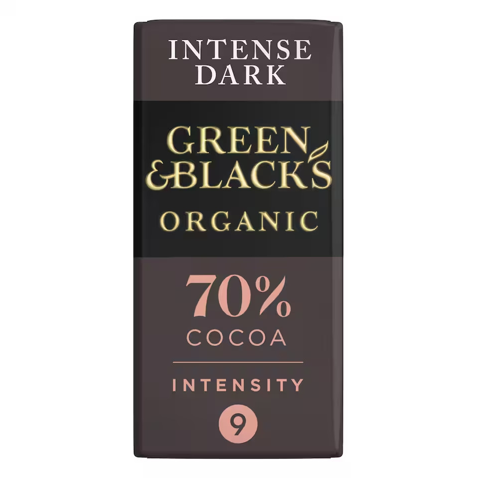 Green & Black's Organic 70% Dark Chocolate Bar 90g pack of 1