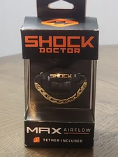 Shock Doctor Max Air Flow 3D Bling Chain Black/Gold OSFA Adult New 